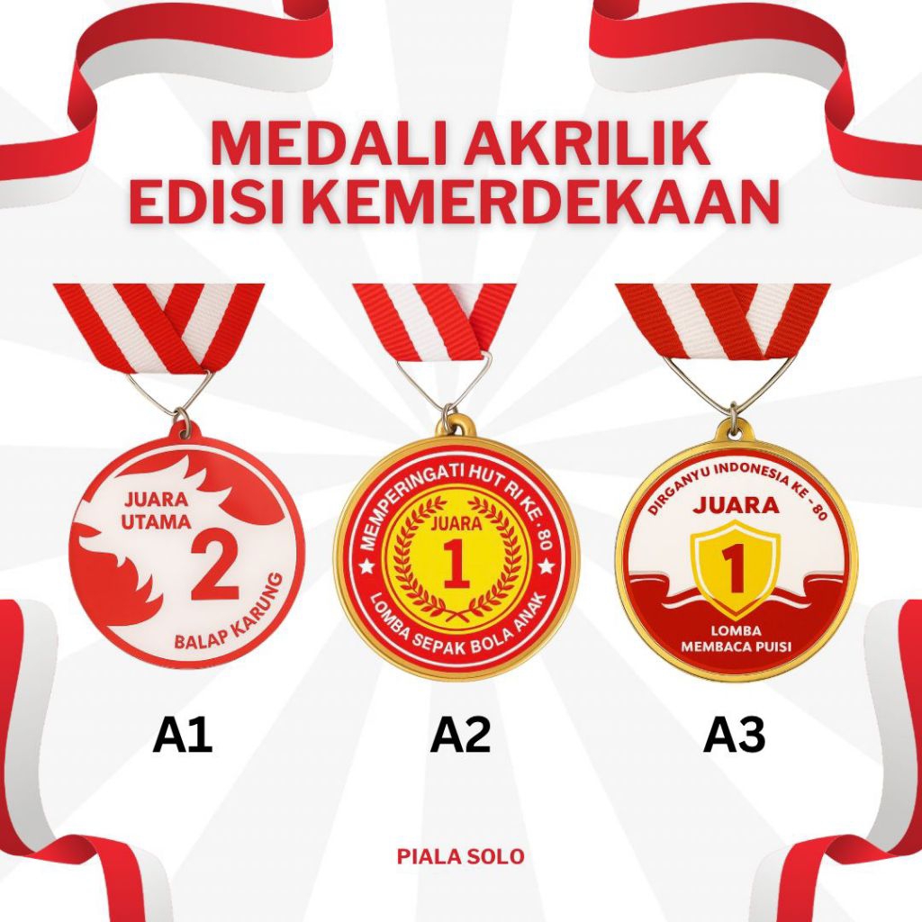 Medali akrilik kemerdekaan medali lomba