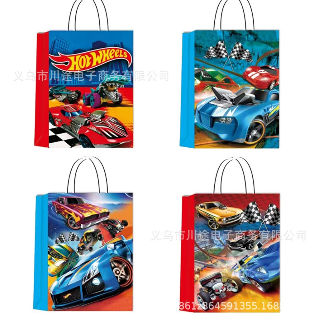 

Paperbag Hotwheels hampers kado ultah -paperbag birthday tema Hot Wheels 15x8x21 cm