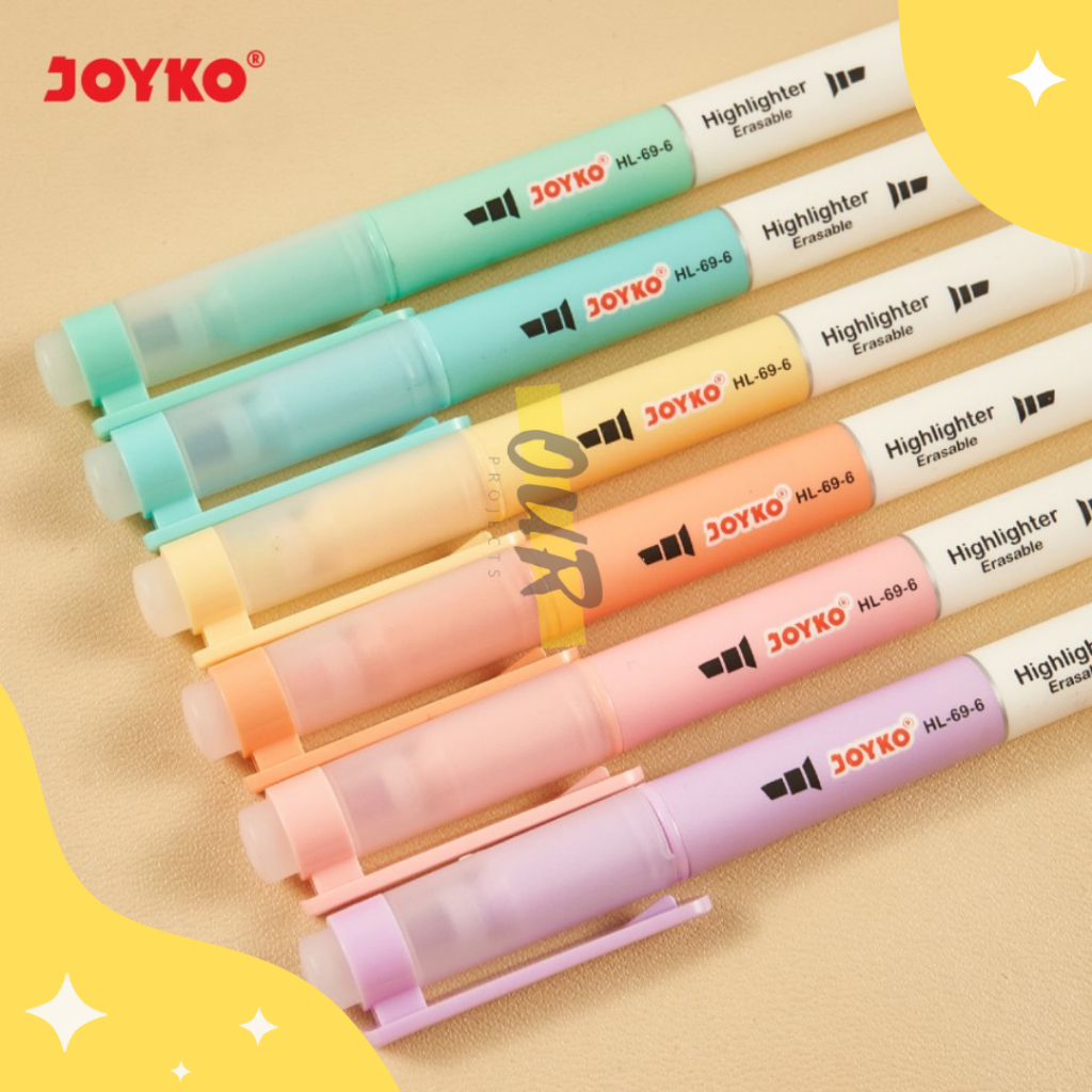 

JOYKO STABILO DAPAT DI HAPUS/ ERASABLE HIGHLIGHTER HL 69, Set of 6 [Our_projects]