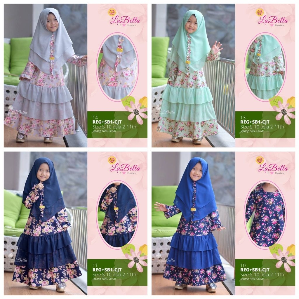 [ CERUTTY ] By Labella gamis rumbai cerutty Labella gamis syar'i katun Jepang twill motif bunga dua 