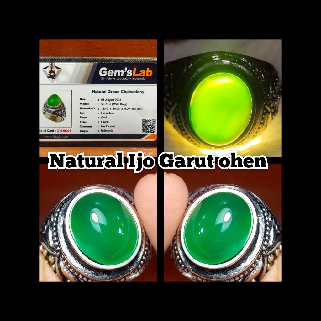 natural green callcedony ijo Garut asli ohen super