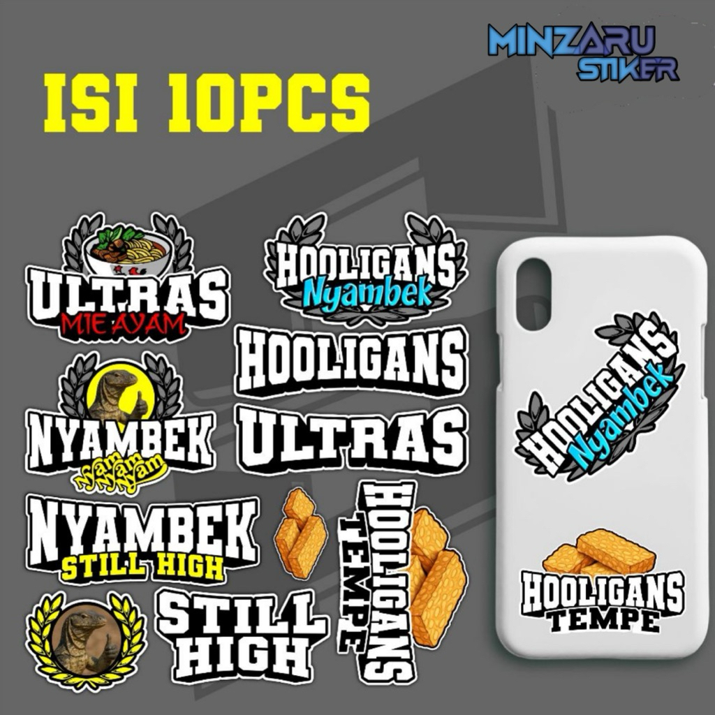

MINZARU STIKER | STIKER PACK ISI 10 | ULTRAS MIE AYAM | NYAMBEK STILL HIGH