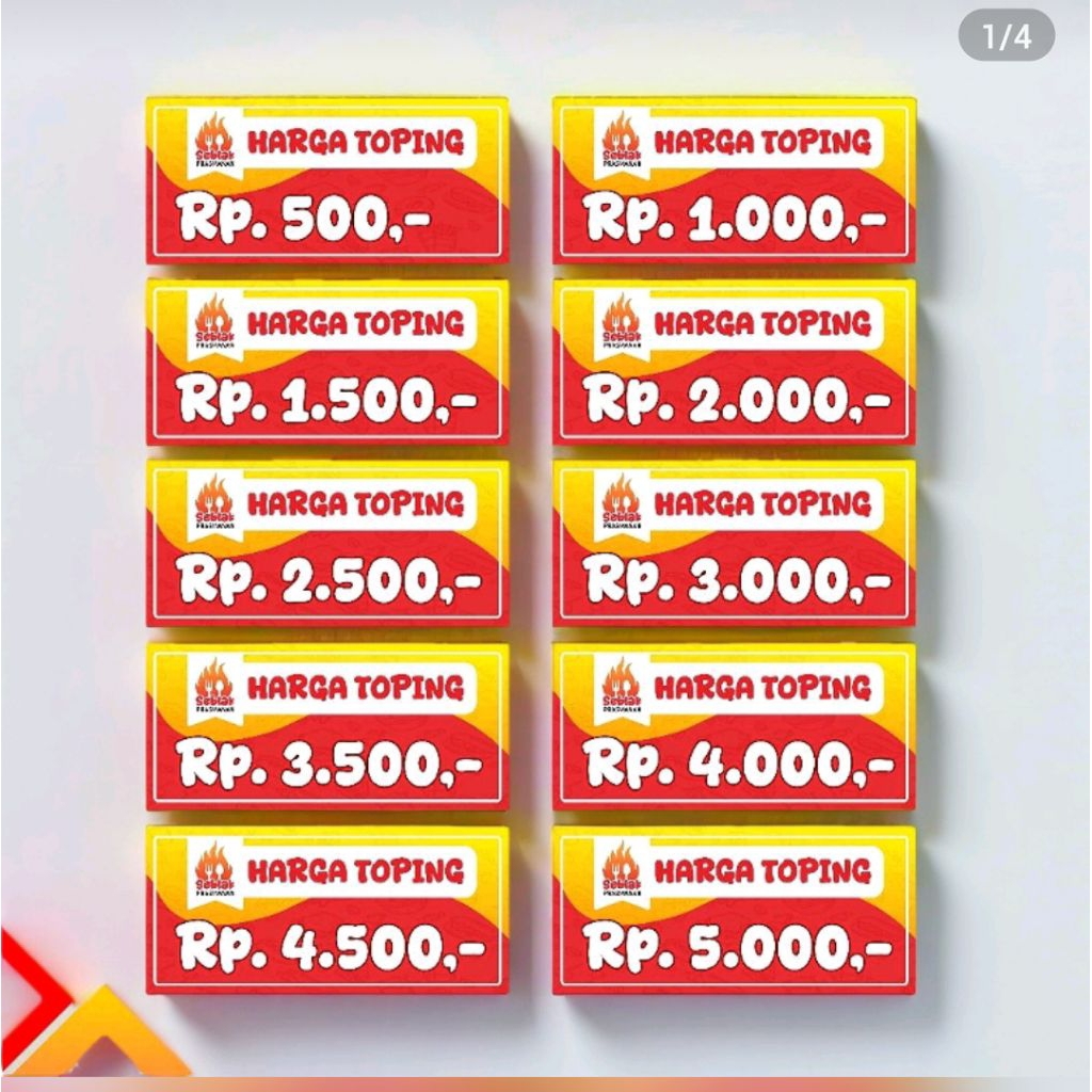 

LABEL DAFTAR HARGA TOPING SEBLAK