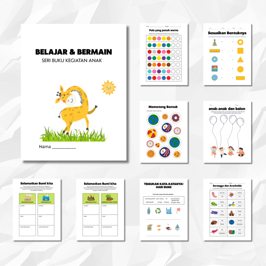 

Buku Belajar dan bermain anak A5 full color isi 40 lembar
