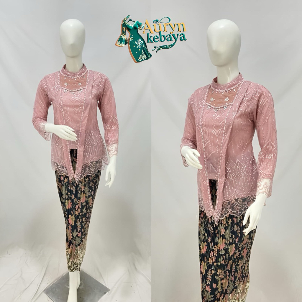Auryn - Setelan 1set Kebaya Wisuda Aprilia Premium ( kebaya+rok ) / Kebaya Wisuda Payet / Kebaya Pes