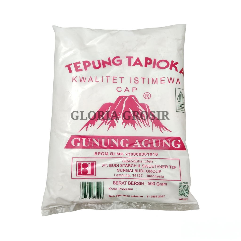 

TEPUNG TAPIOKA CAP GUNUNG AGUNG - 500 GRAM dgn PLASTIK DOUBLE .. !!!