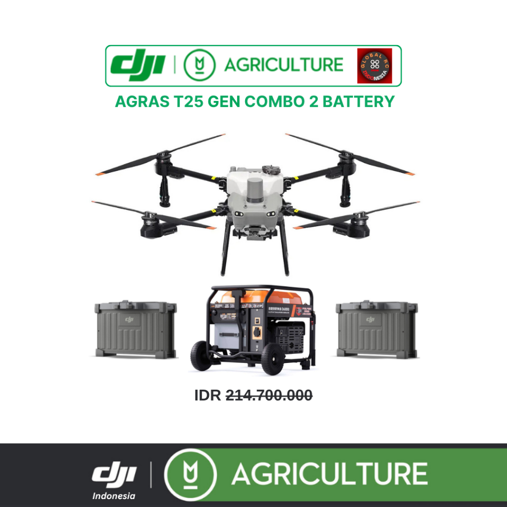 DJI AGRAS T25 Generator Combo 2 Battery Drone Pertanian Semprot Hama