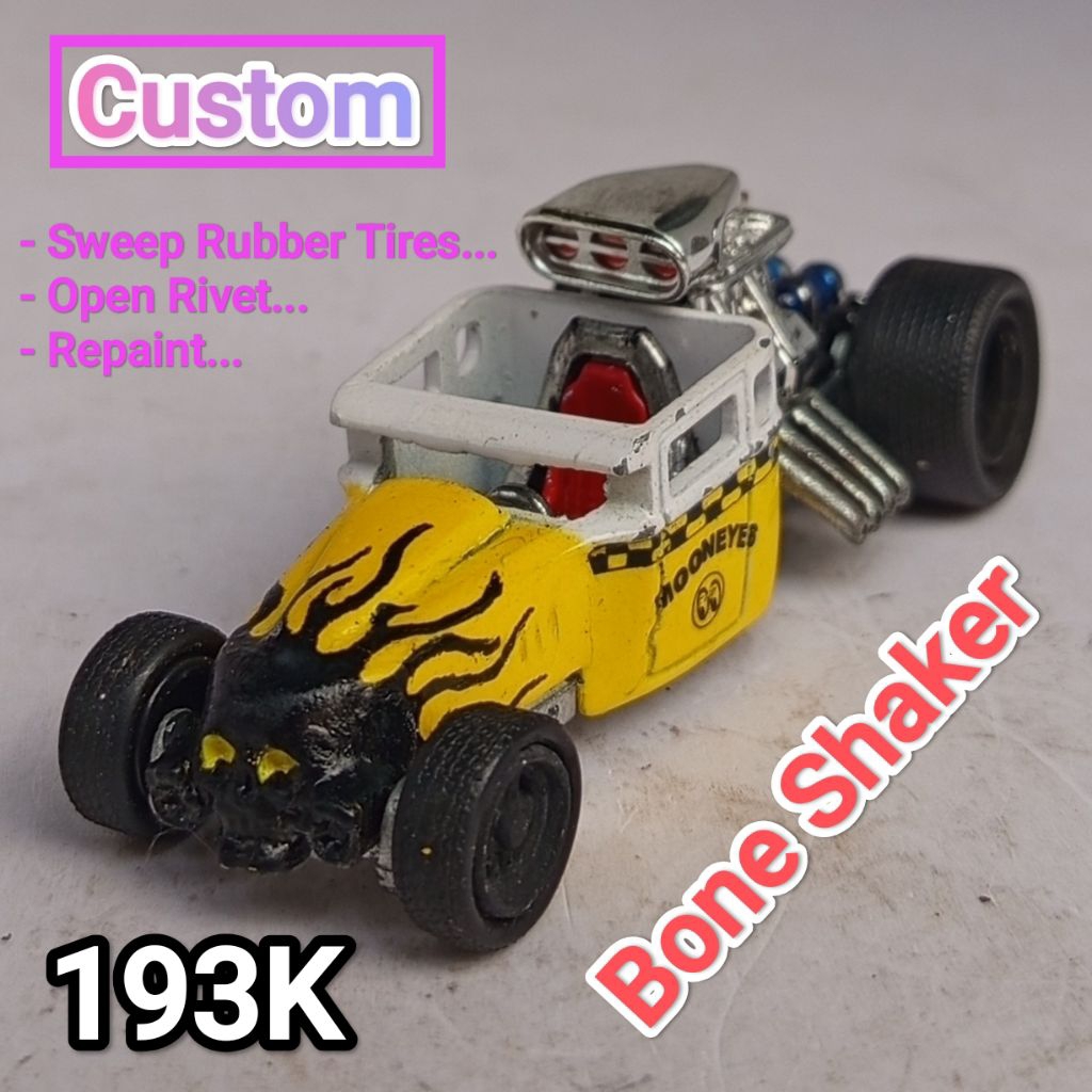 Hot Wheels Bone Shaker Custom Mooneyes Mesin Belakang Loose