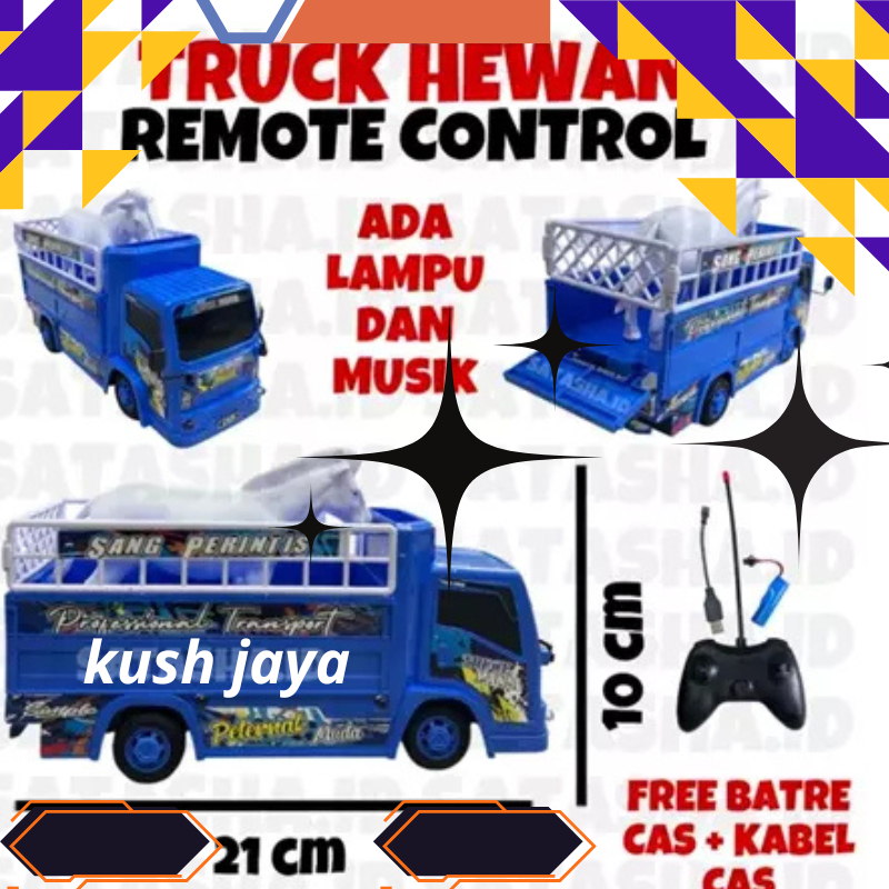 Mainan Mobil TRUK BASURI MINI BO Angkut Hewan REMOT KONTROL Truck Dump Basuri Mainan Truk OLENG BUMP
