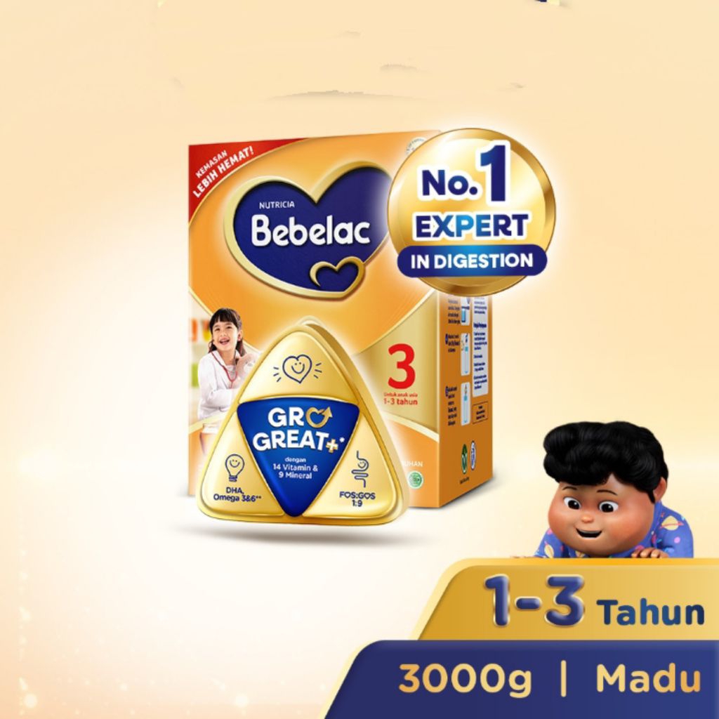 

Bebelac 3 GroGreat MADU 3000 GRAM Susu Pertumbuhan