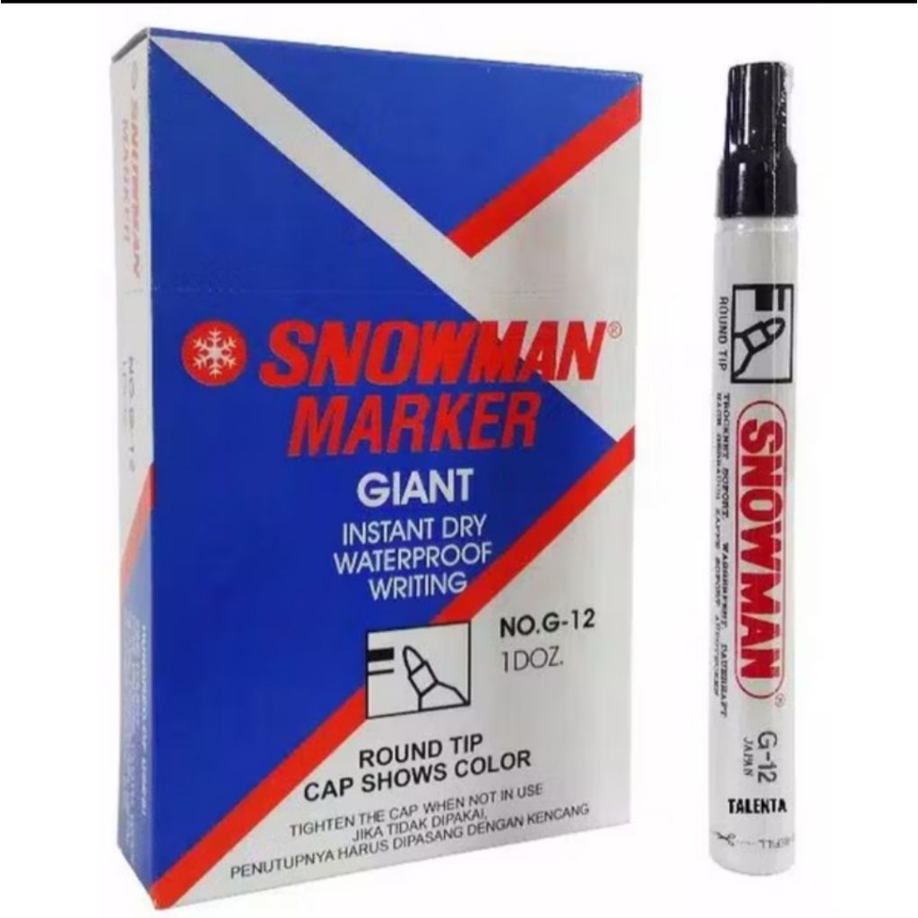 

Snowman Marker Spidol Permanen Spidol G - 12 ( Lusin)