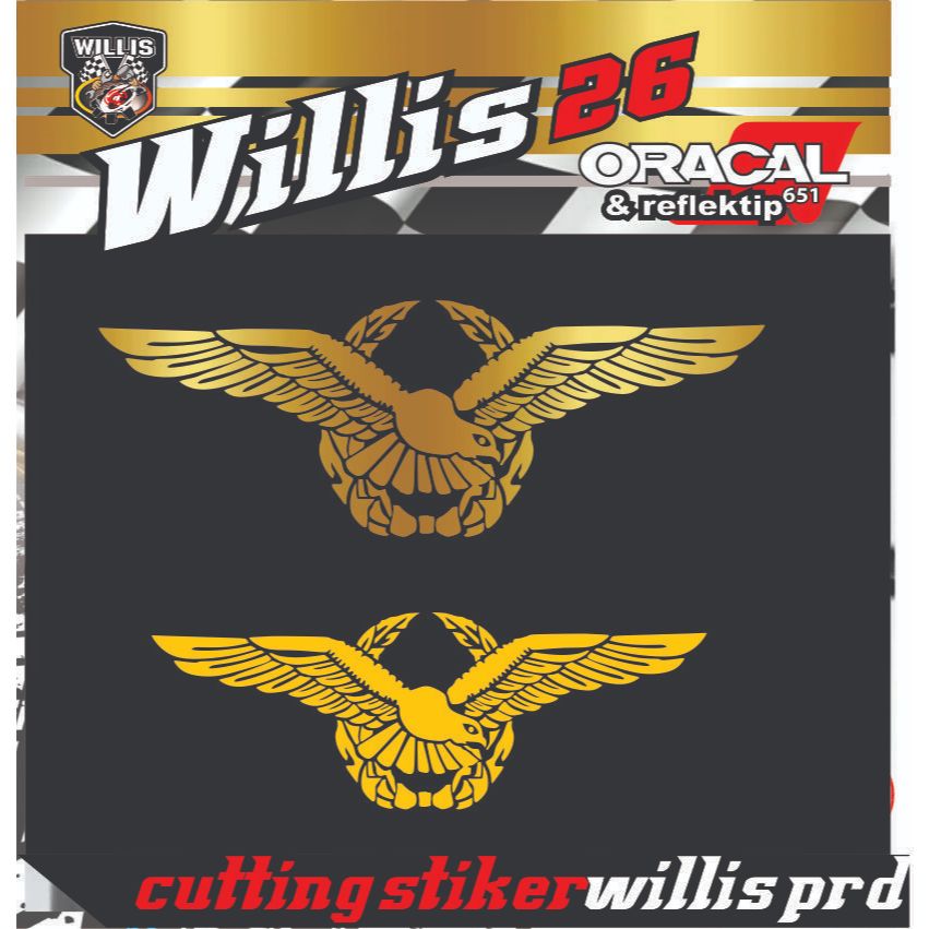 STICKER CUTTING BREVET WING PENERBANG TNI AU STIKER KACA MOBIL part 2