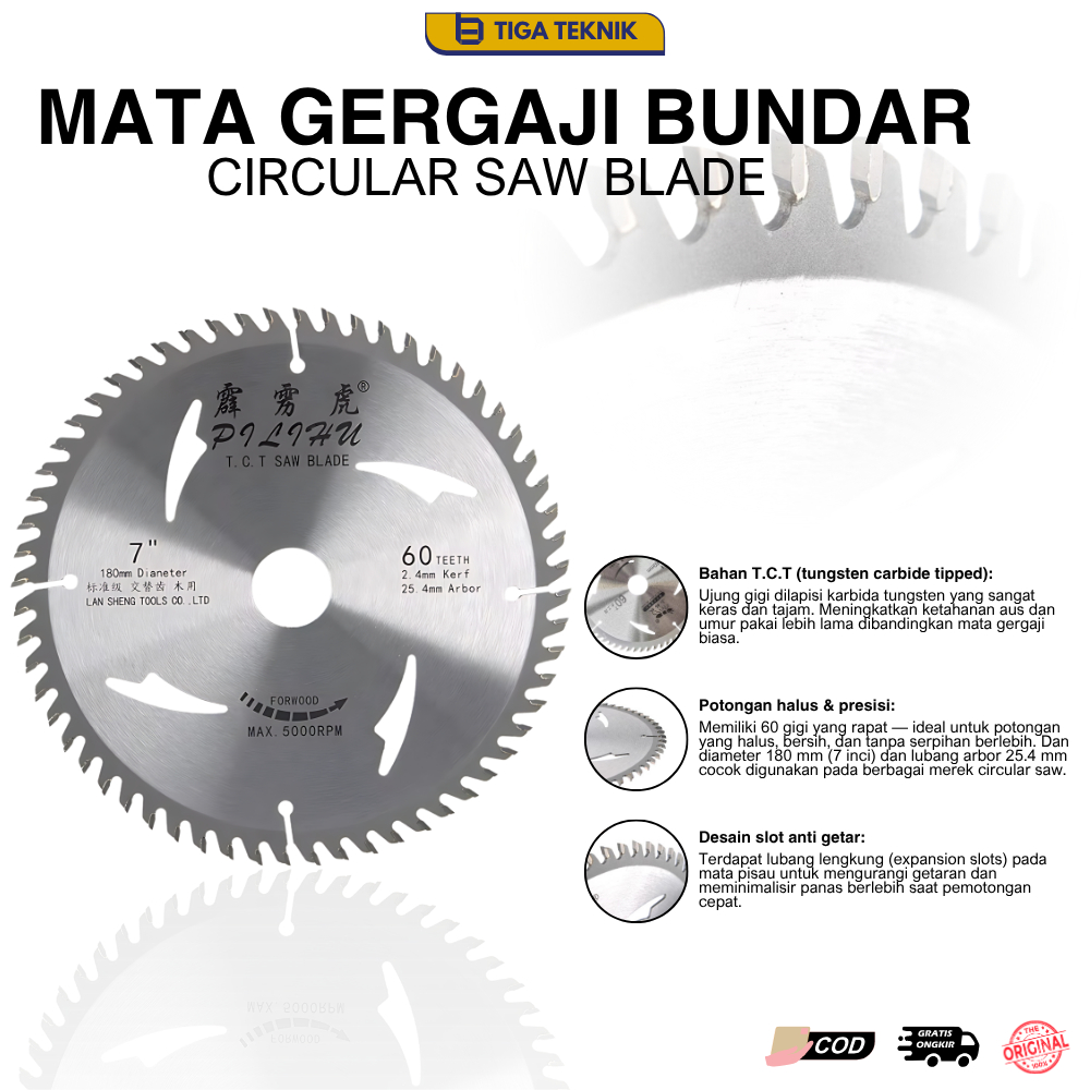 Mata gergaji Saw Circular Potong Kayu 6 inch 60T Saw Blade Circular Potong Kayu