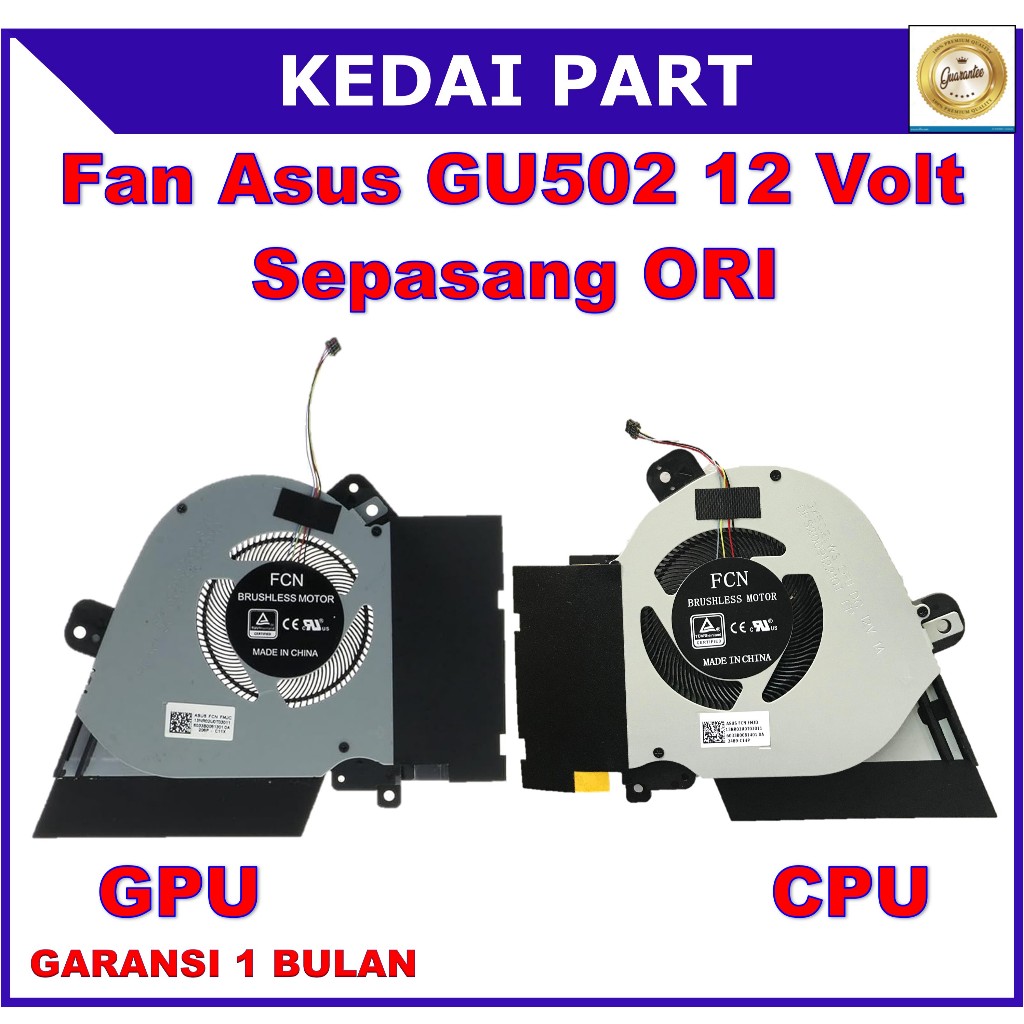 Fan Asus ROG Zephyrus GU502 GU502GV GU502GW GU502LV GU505 12V Sepasang ORI