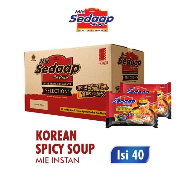 

Mie Sedap Korean Spicy Soup 1 dus isi 40 pcs