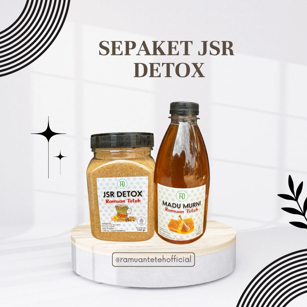 

Sepaket JSR Detox 140gr dan Madu Murni 500ml Ramuan Teteh