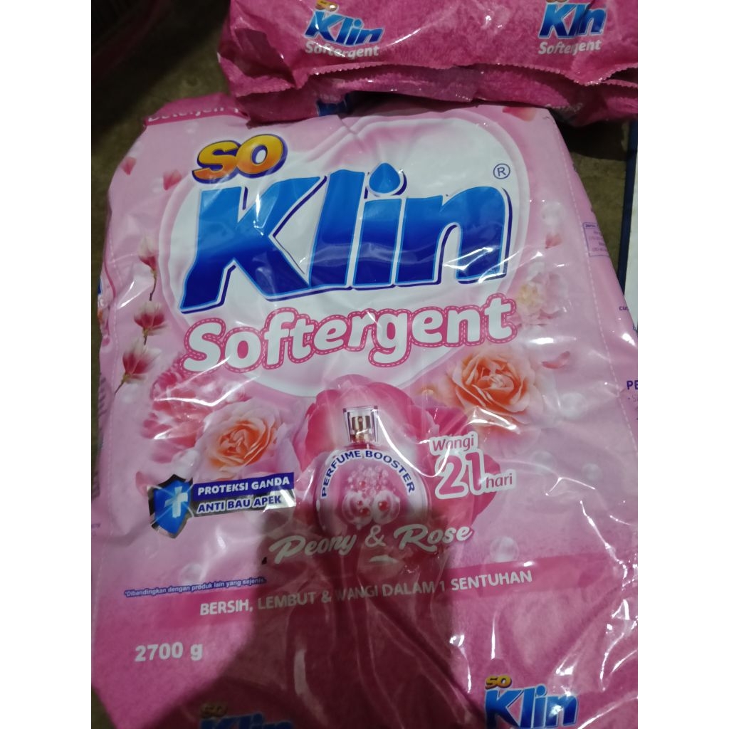 2.7KG SOKLIN DETERJEN BUBUK SOFTENER PEONY & ROSE. BUBUK DETERJEN SOKLIN. SOKLIN SOFTENER PEONY & RO