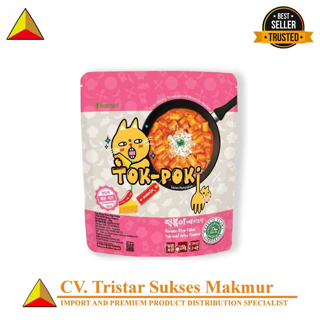 

K-BUNSIK Tokpoki / Tteokbokki Spicy Cheese Halal – Korean Street Food Pedas Keju Lumer