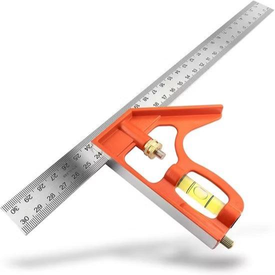 

SPESIAL PROMO!!! Penggaris Mistar Siku Stainless Steel 30cm + Waterpass Meter Tukang