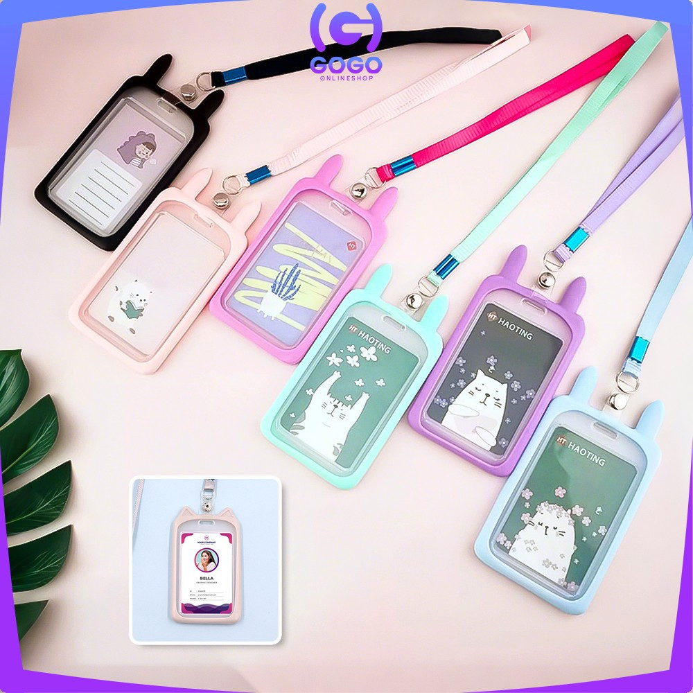 

EC GOGO-C324 Name Tag ID Card Holder Karakter Kelinci Gantungan Kartu Nama Atau Panitia / Tali ID Card Nama Karakter Bear / Gantungan Tali Kartu Akses Kantor MRT Busway Lanyard