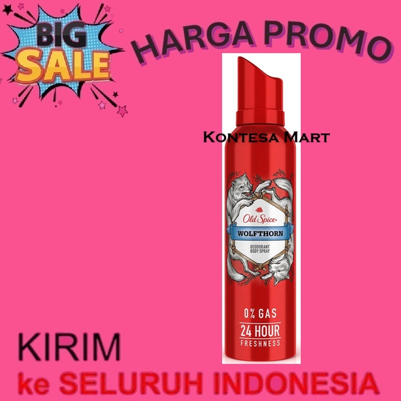 Spray Old Spice Wolfthorn Deodorant Body Deodoran Ketiak Dodorant Wolftorn Sprai Dedoran 140ml