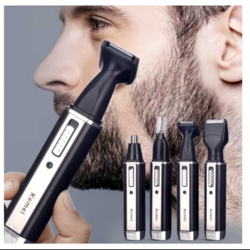 KEMEI KM 6630, Alat Cukur Elektrik Jenggot Kumis Bulu Hidung 4in1
