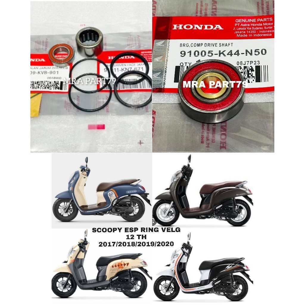 Bearing Pully plus Bearing Needle KVB + Seal Pully  KN7 Set 4PCS + Bearing bak CVT K44 Scoopy esp ri