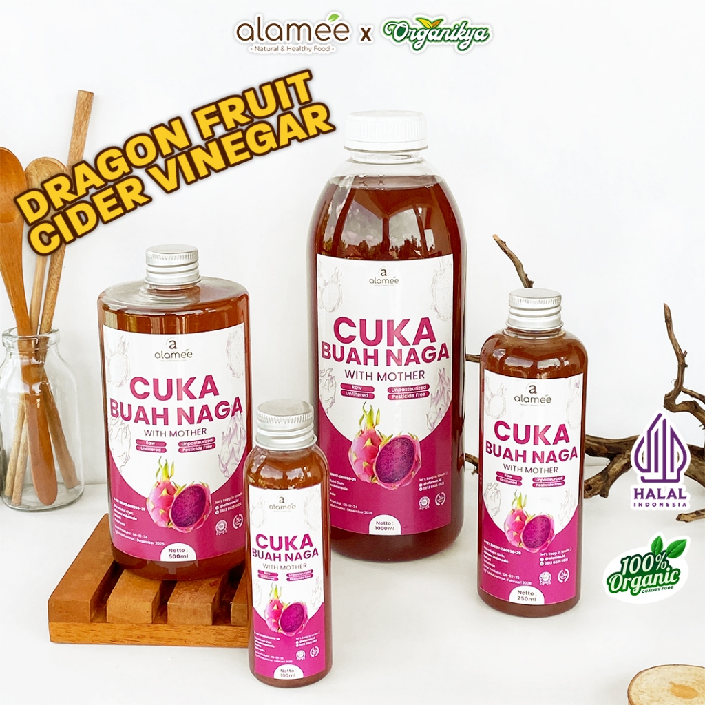 

ALAMEE Cuka Buah Naga Organik Original Dragon Fruit Cider Vinegar With Mother Fermentasi organikya