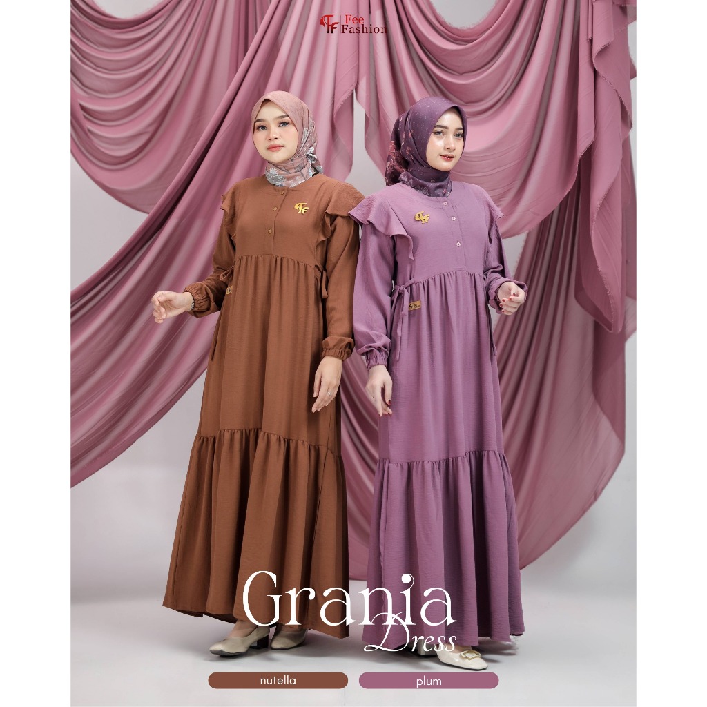 GRANIA DRESS MATT RAYON CRINKLE GAMIS POLOS FEE FASHION