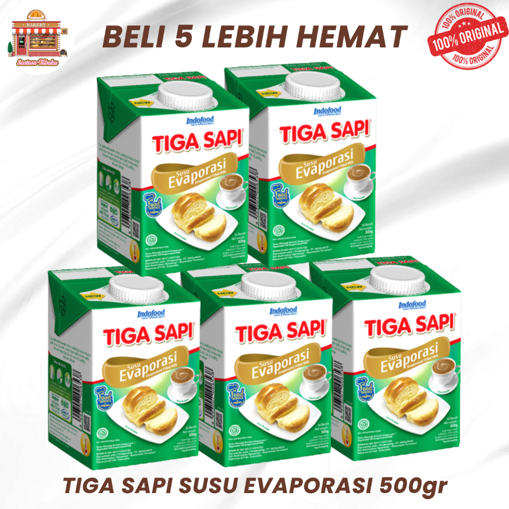 

TIGA SAPI SUSU EVAPORASI 500GR 5PCS / Evaporasi Tiga Sapi (EXP MARET 2026)