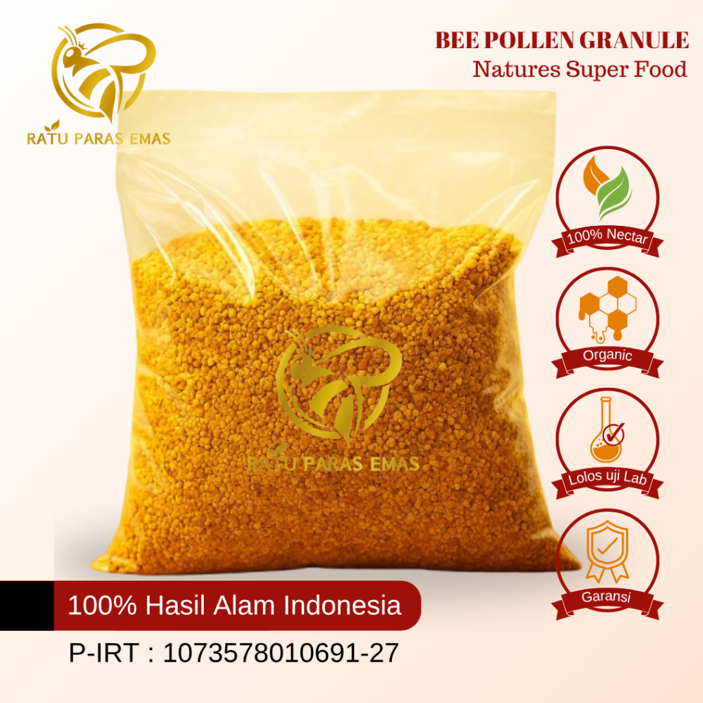 

Raw Bee Pollen - Natures Super Food - Multiflora - Curah 1 Kg - Ratu Paras Emas