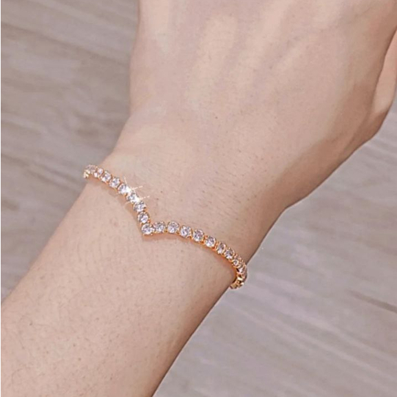 Matlaine - Gelang Wanita Serut Aurel Gold Korea Titanium Xuping Anti Karat Anti Hitam Anti Alergi