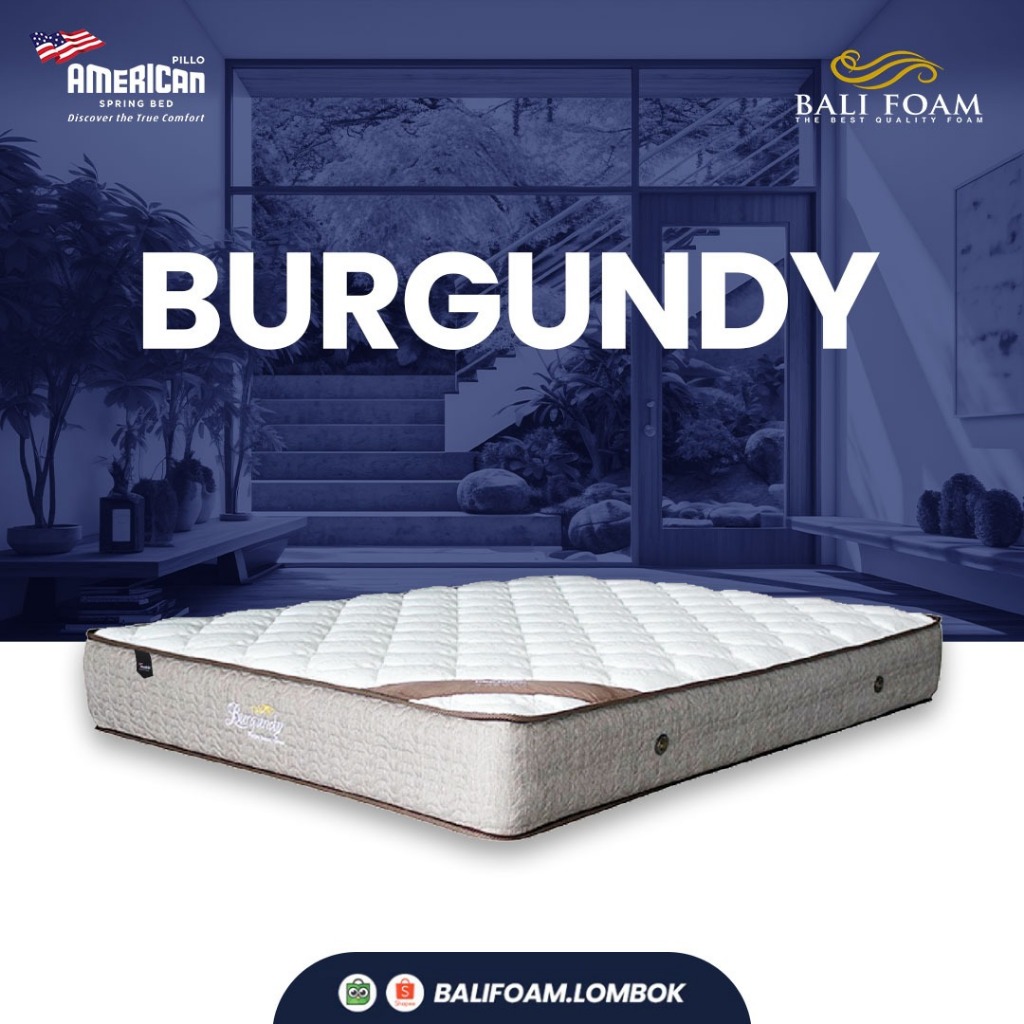 AMERICAN PILLO SPRING BED TYPE BURGUNDY