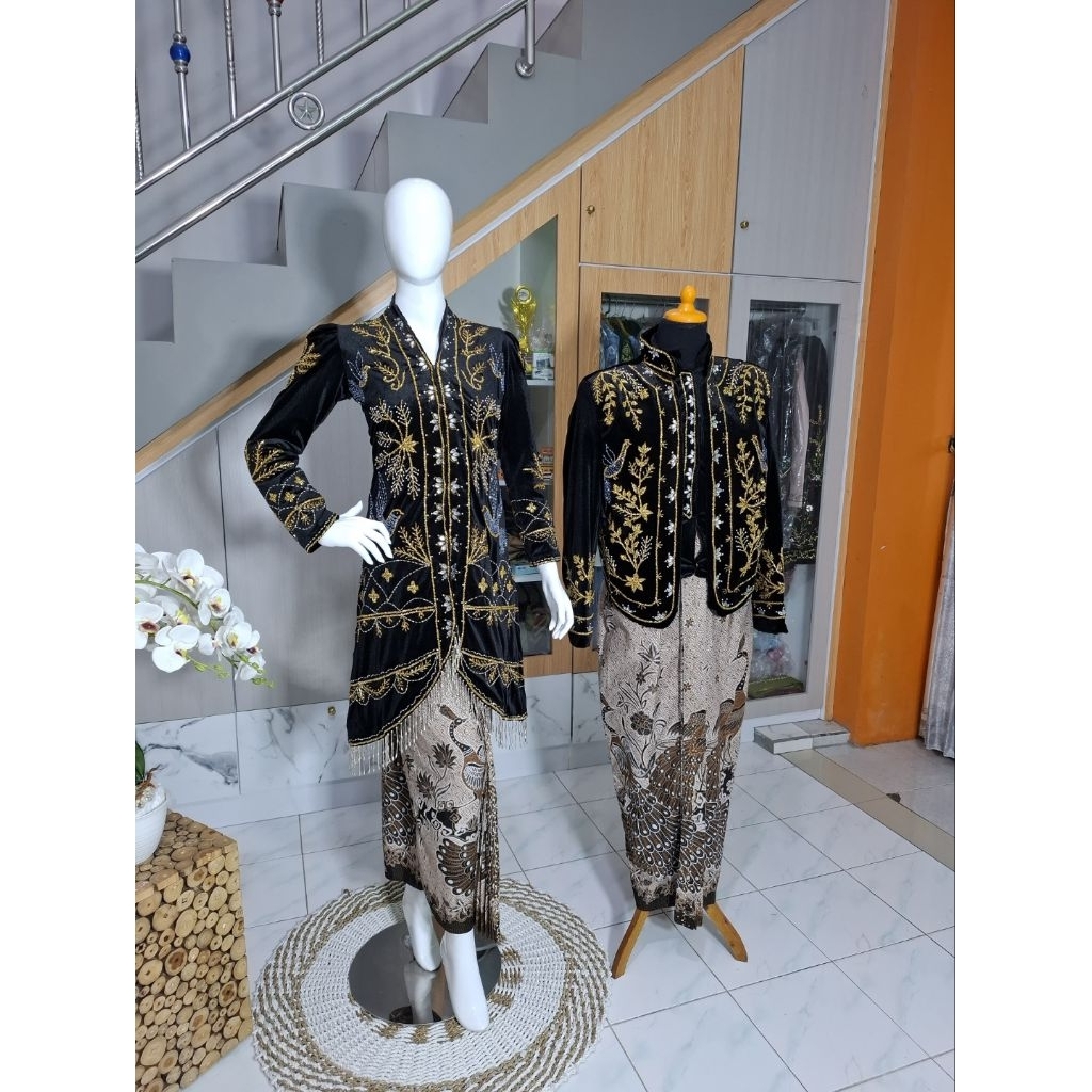 GAUN PENGANTIN BELUDRU BEREKOR  MEWAH MURAH MODERN//BAJU ADAT JAWA//MINANG//KEBAYA