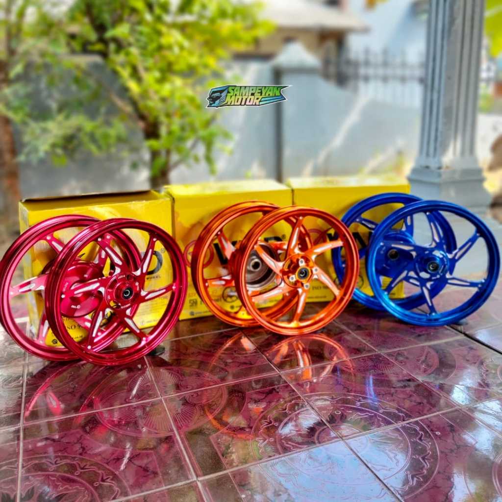 Promo Velg Set Variasi Murah Palang 6 Bintang Sixstar V2 Ring 14 160/185 Vario Techno 125 / 150 Led 