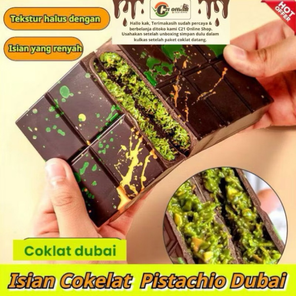 

(FREE GIFT) COKLAT DUBAI PISTACHIO KUNAFE / CRISPY PISTACHIO KUNAFE BESAR