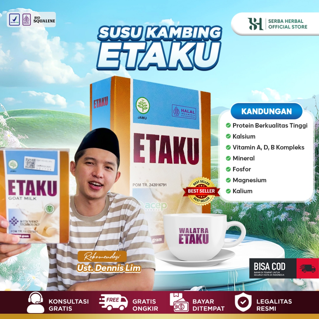 

Walatra Etaku Goat Milk Susu Bubuk Kambing Etawa Murni - Isi 200 Gram