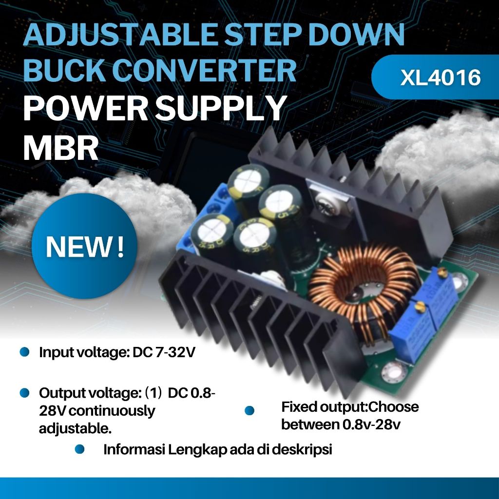 XL4016 300W 10A DC-DC ADJUSTABLE STEP DOWN BUCK CONVERTER 5-40V TO 1.2-35V POWER SUPPLY MBR
