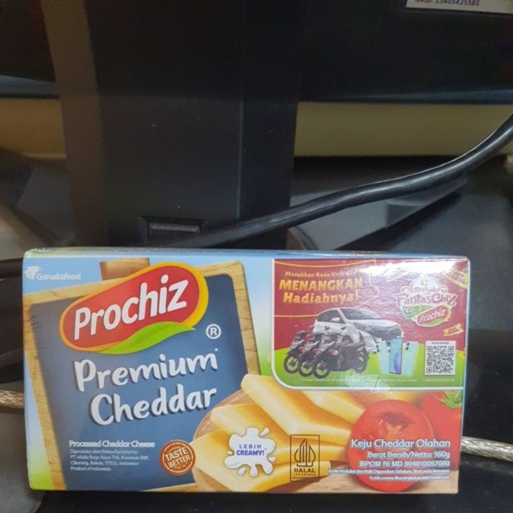 

Prochiz Premium Cheddar 160gr ( Lebih Creamy )