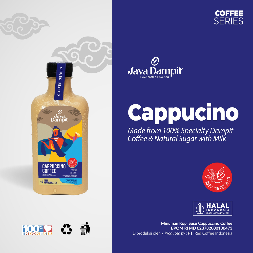 

CAPPUCINO / LESS SUGAR COFFEE READY TO DRINK SIAP MINUM KEMASAN 300ML
