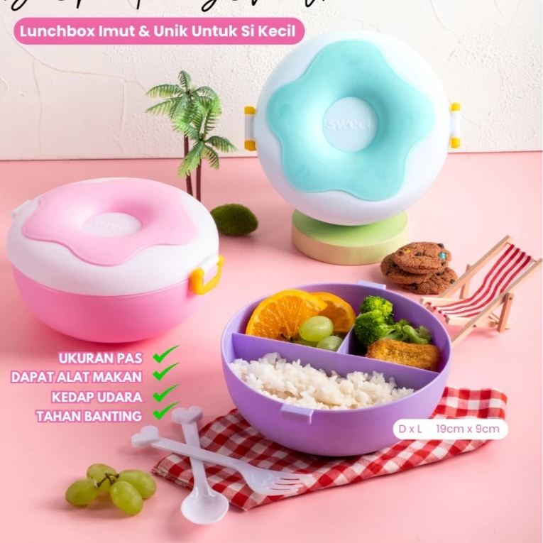 Lunch Box Donat Sekat Kotak Bekal Makan