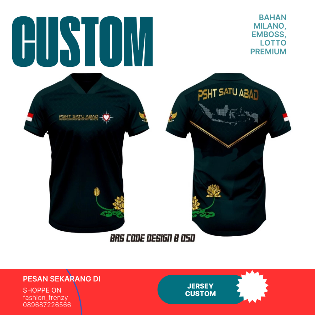 Kaos Jersey Custom PSHT Satu Abad Terate Emas BRS B 050 FT