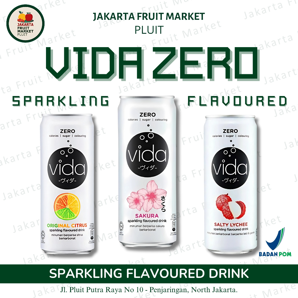 

VIDA SPARKLING DRINK ZERO MINUMAN SPARKLING BEBAS GULA 325ML / VIDA SPARKLING