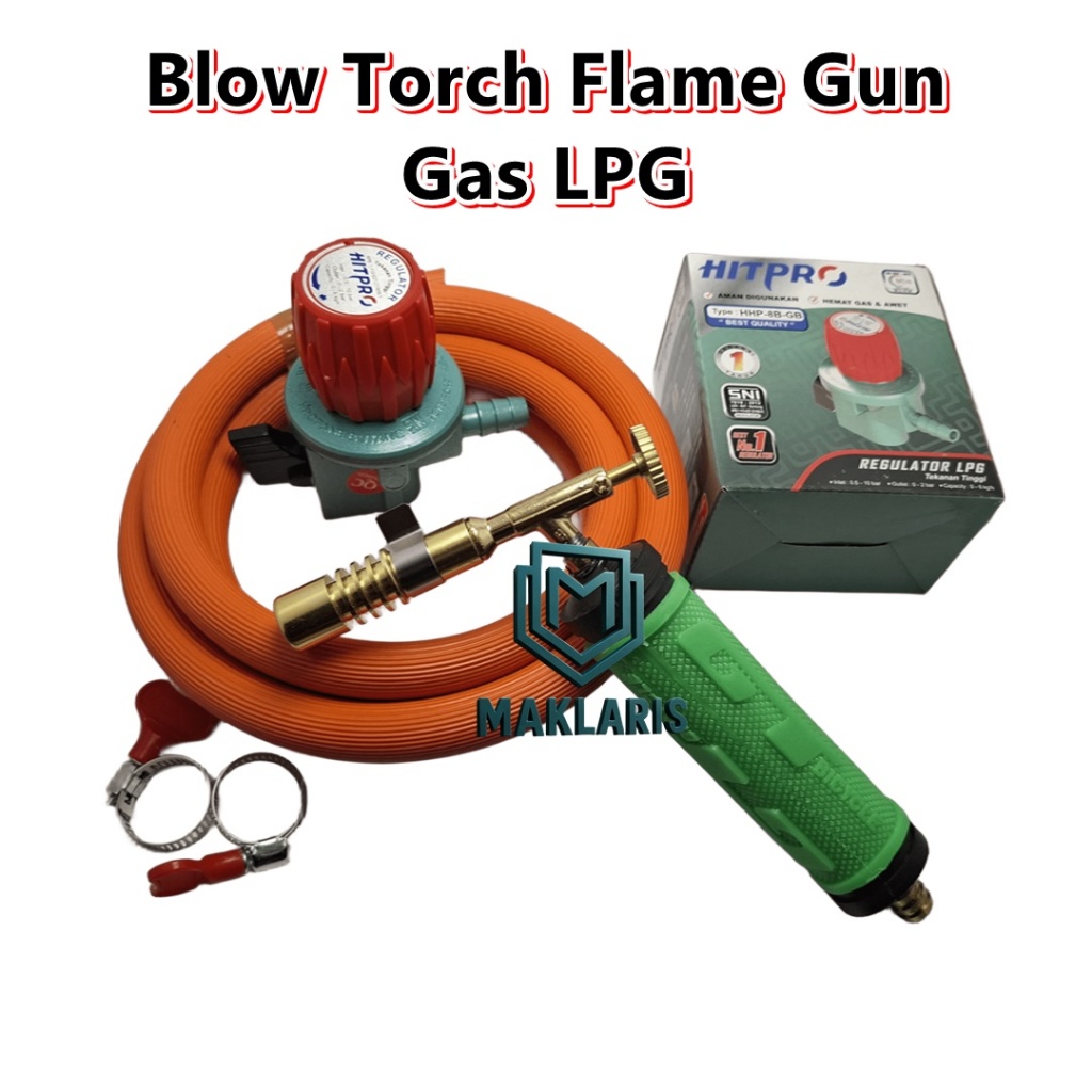 Torch Kepala Las Gas Torch Tembaga Gas LPG Flame Gun Bakar Sate Seafood BBQ Blow Torch Flame Gun Gas