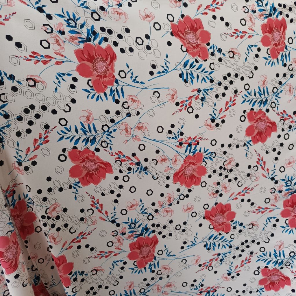 Kain wolly crepe - kain moscrepe - kain zara crepe - kain crepe motif  AKb