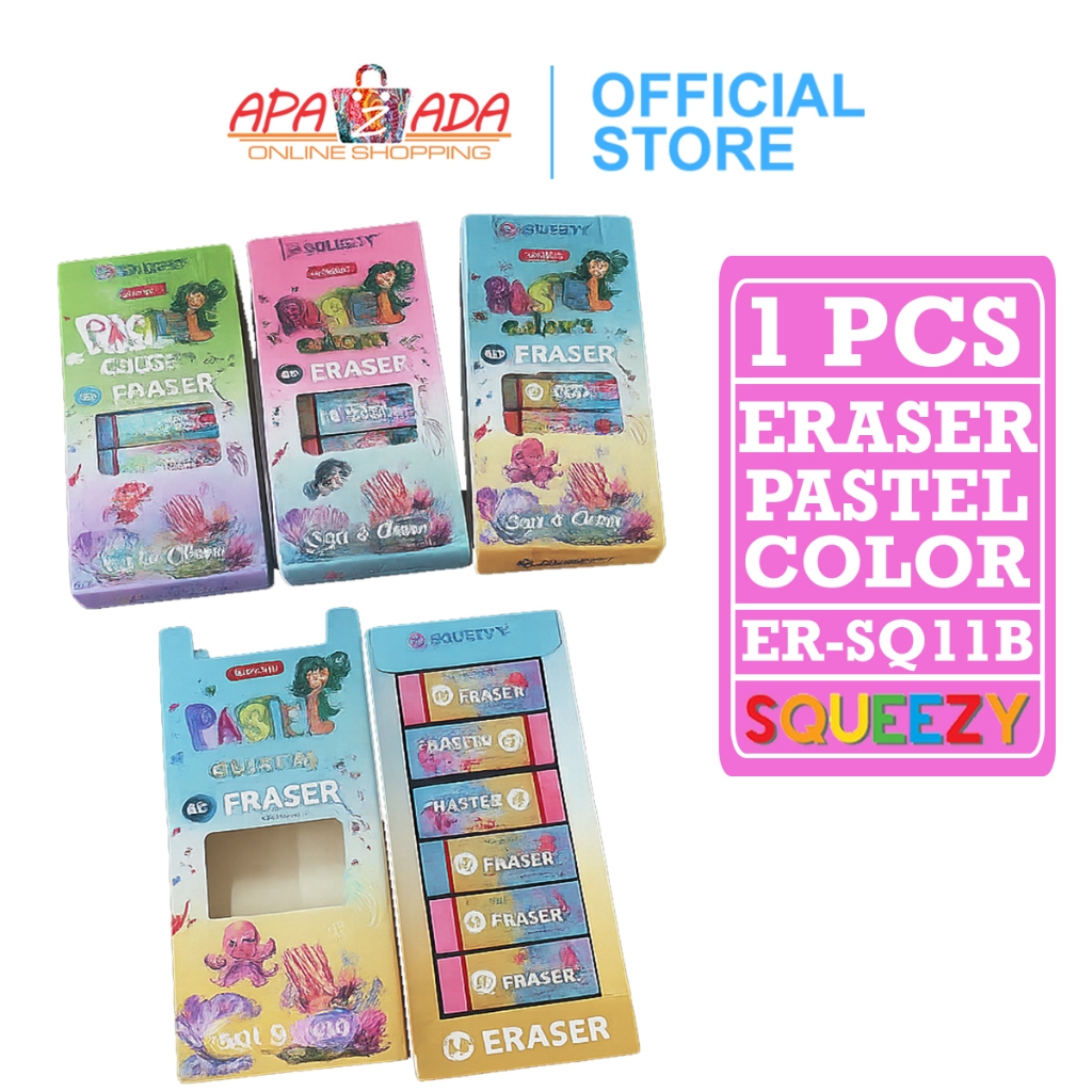 

Apazada - Penghapus Pensil Murah [1 Pcs] / Hapusan 4B Pastel Color / Eraser Pencil ER-SQ11B