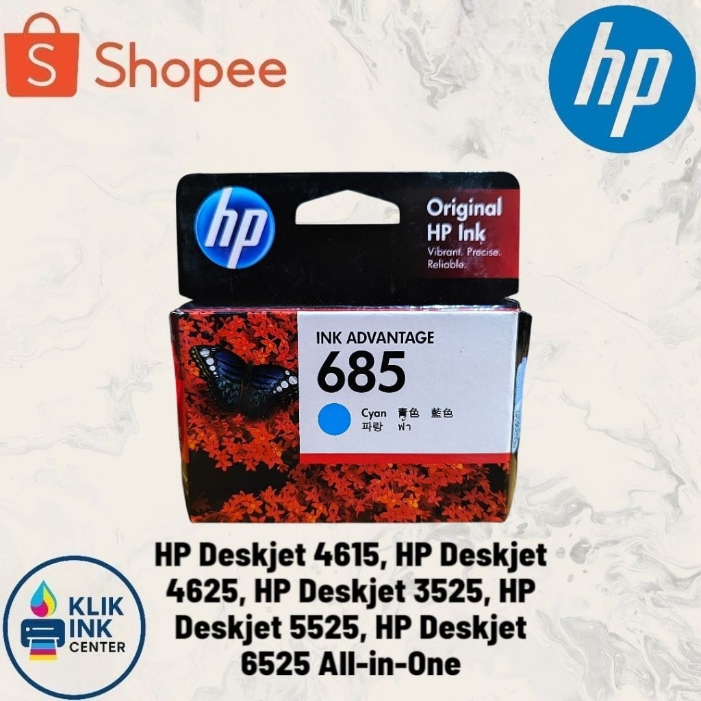 Tinta Hp 685 / Tinta Cartridge Hp 685 Cyan Original