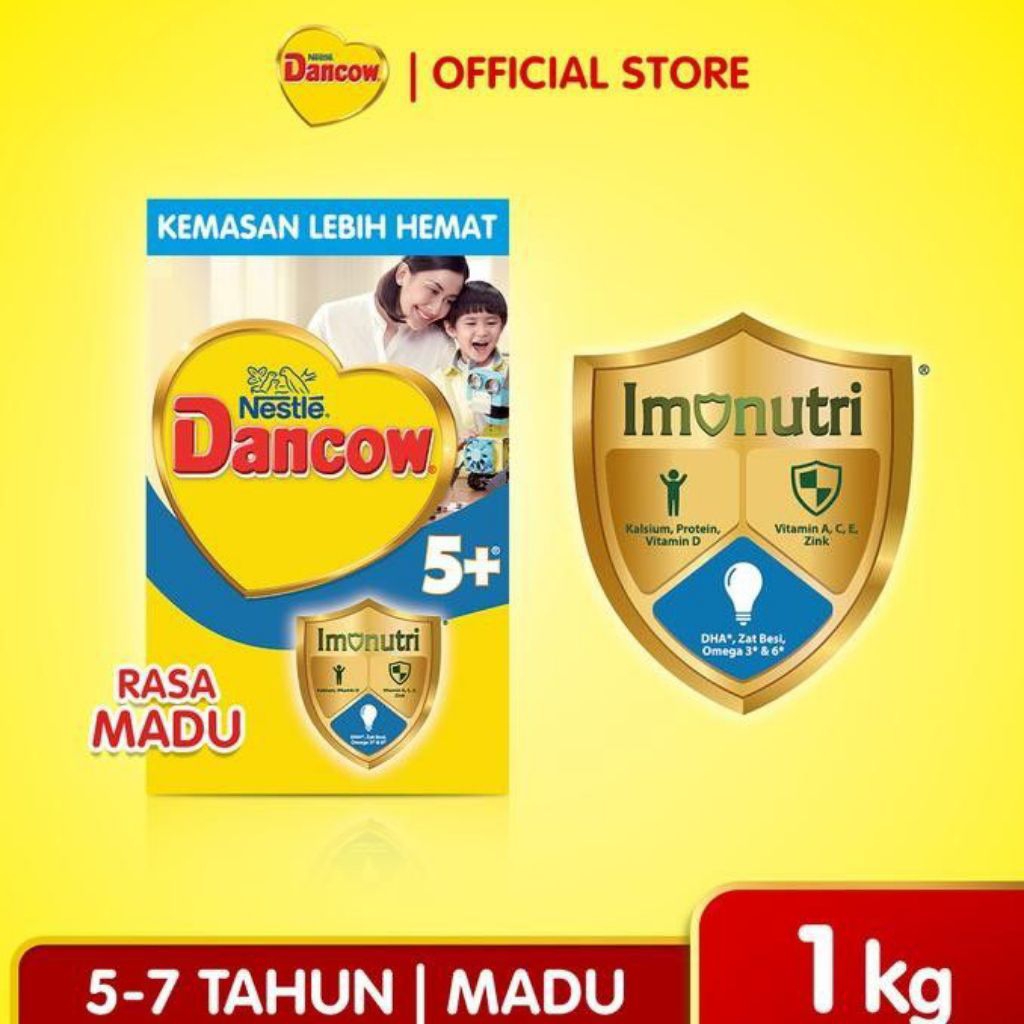 

Dancow 5+ Rasa Madu susu Pertumbuhan untuk anak usia 5-7 tahun 1kg