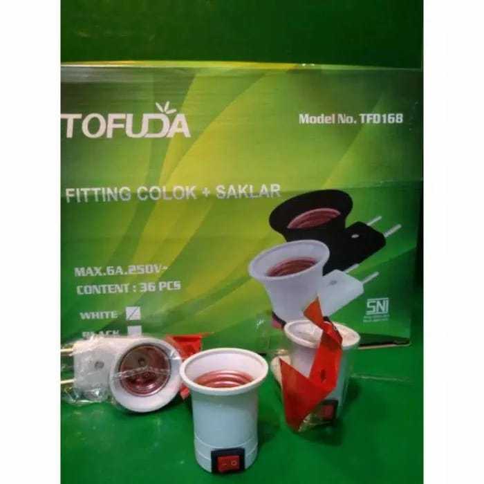 Fitting colok+saklar 168 TOFUDA putih