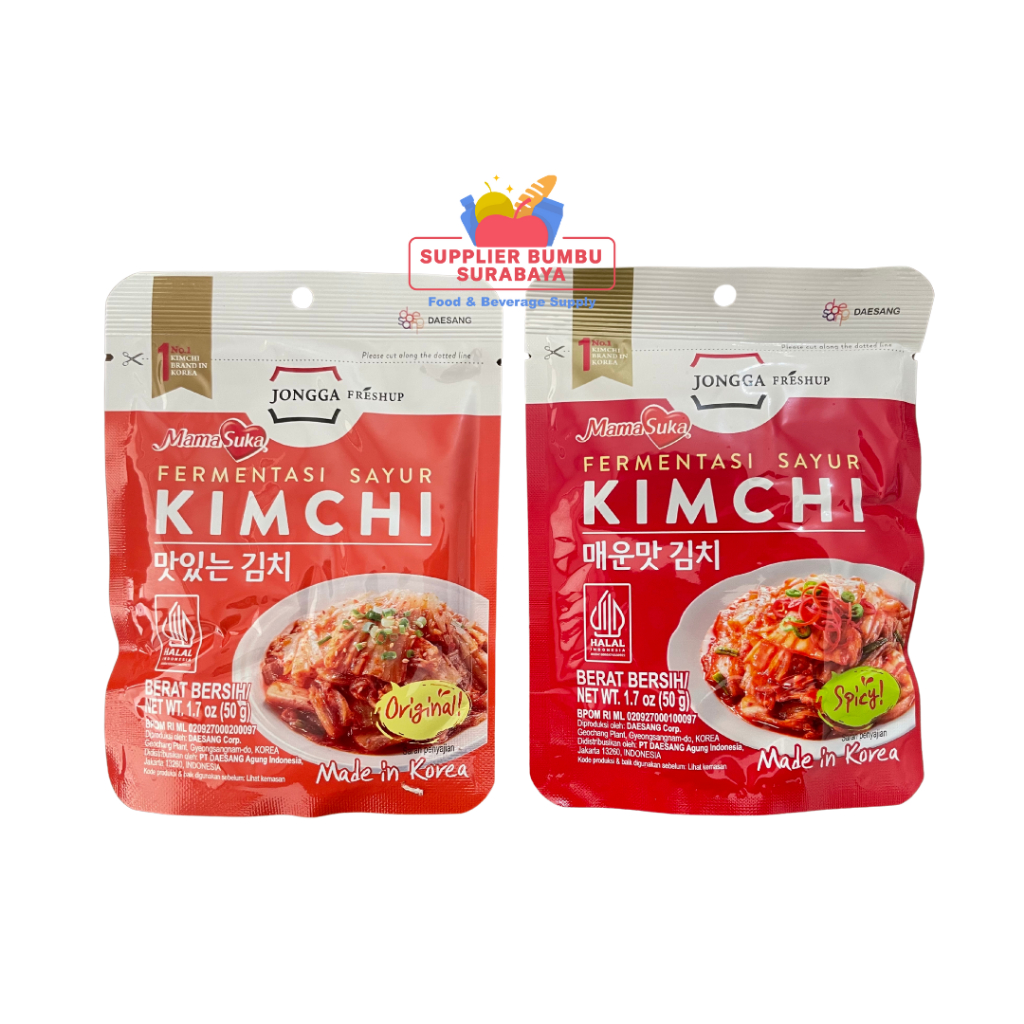 

JONGGA Kimchi Halal Instan Original & Spicy Penyimpanan Suhu Ruang 50g